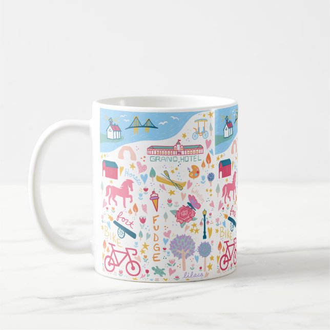 Caneca De Café Mackinac Island Michigan Coisas Favoritas (Esquerda)
