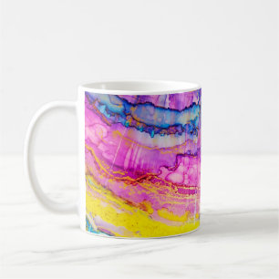 Caneca De Café Macro de nuvens coloridas, splatter de tinta.