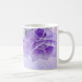 Caneca De Café Macro Flores de Campanela Roxas