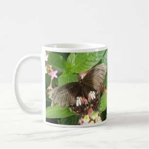 Caneca De Café Macro Mug De Borboleta De Swallowtail De Escarlate
