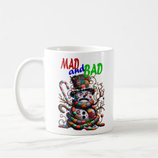 Caneca De Café Mad and Bad, grumpy funny Snowman, fantasy art