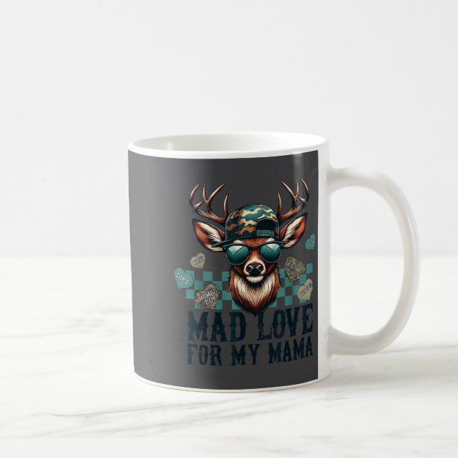 Caneca De Café Mad Retro Love For My Mama Camo Deer Hunting Valen (Direita)
