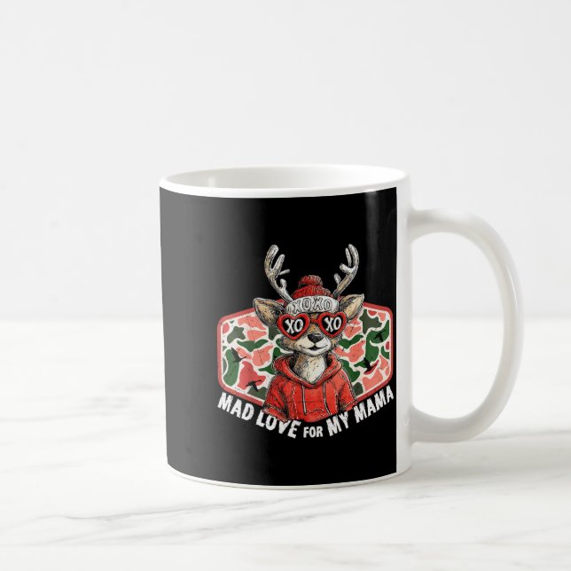 Caneca De Café Mad Retro Love For My Mama Camo Deer Hunting Valen (Direita)