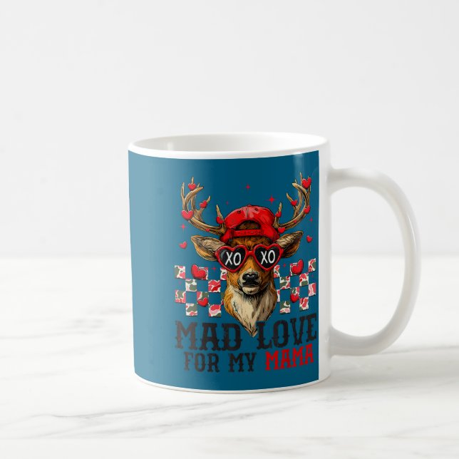 Caneca De Café Mad Retro Love For My Mama Deer Hunting Happy Vale (Direita)
