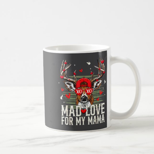 Caneca De Café Mad Retro Love For My Mama Deer Hunting Happy Vale (Direita)