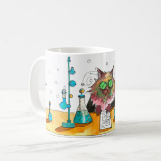 Caneca De Café Mad Scientist Cat Mug, Presente Para Cientistas