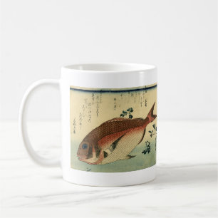 Caneca De Café Madai ou Red Tai - Impressão de Peixes Japoneses d