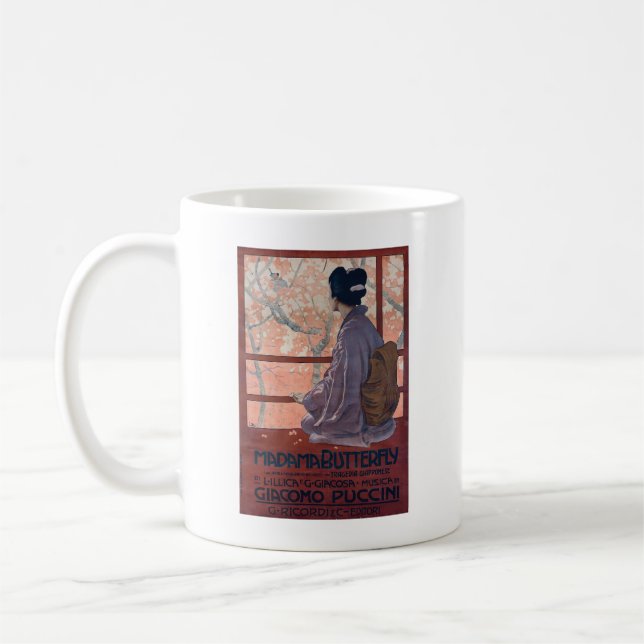Caneca De Café Madama Butterfly Poster vintage (1904) (Esquerda)