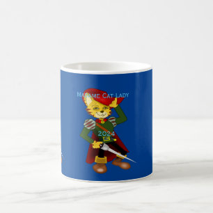 Caneca De Café Madame Cat Lady 2024 para o Presidente Thunder_Cov