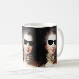 Caneca De Café ♥ Madame de Pompadour with sunglasses crazy ♥