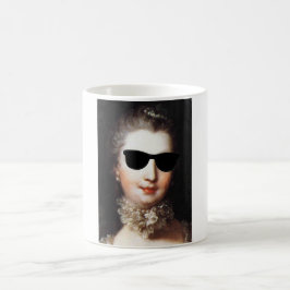 Caneca De Café ♥ Madame de Pompadour with sunglasses crazy ♥