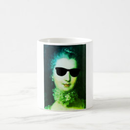 Caneca De Café ♥ Madame de Pompadour with sunglasses crazy ♥