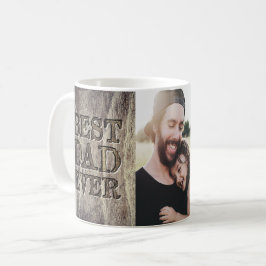 Caneca De Café Madeira cinzelada rústica da melhor foto do pai