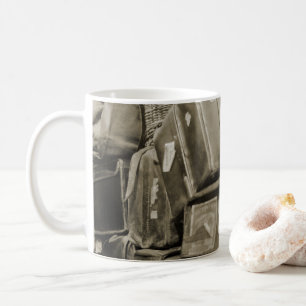 CANECA DE CAFÉ MADEIRA DE EQUIPE DE BAGAGEM VIAGEM 1890