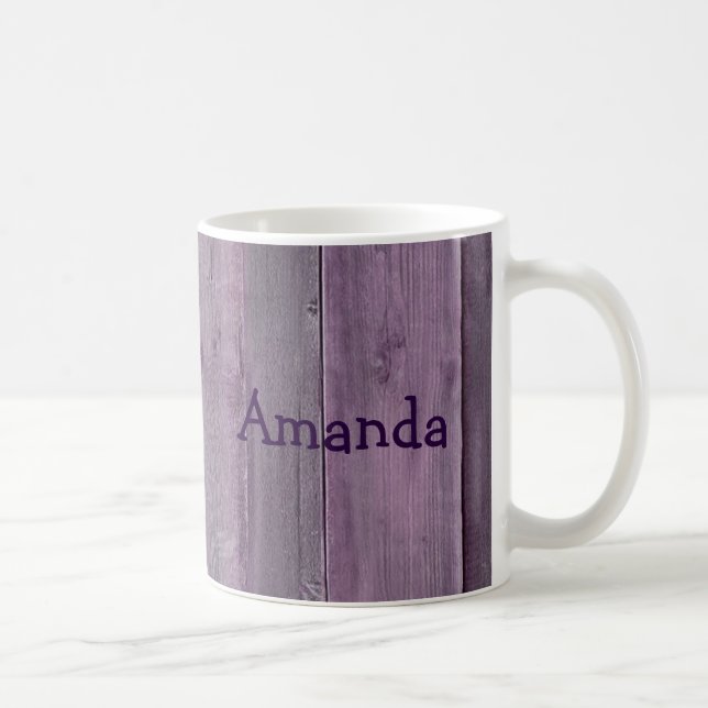 Caneca De Café Madeira púrpura para personalizar (Direita)