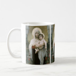 Caneca De Café Madona das Rosas por William-Adolphe Bouguereau