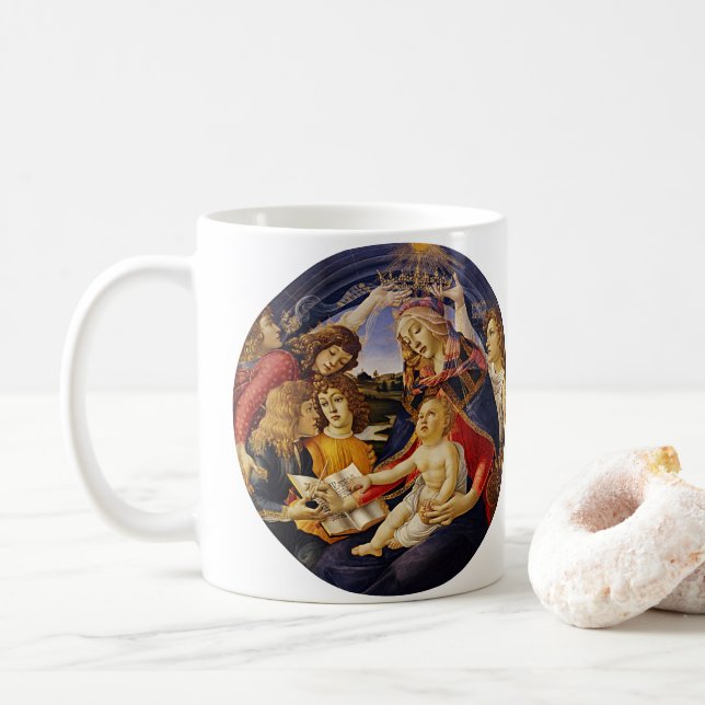 Caneca De Café Madona do Magnificat por Sandro Botticelli (Com Donut)