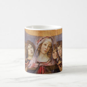 Caneca De Café Madona e Menino com Anjos por Sandro Botticelli