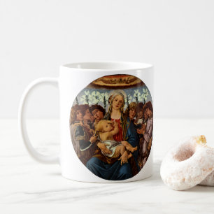 Caneca De Café Madona e Menino com Oito Anjos por Botticelli
