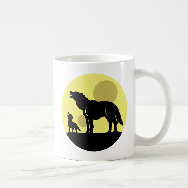 Caneca De Café Madre e Wolf Pup (Direita)