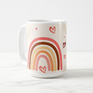 Caneca De Café Madre Love Boho Rainbow Bolinhas and Harts