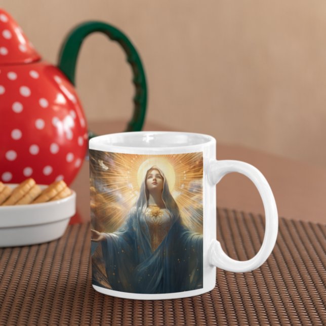 Caneca De Café Madre Mary Bênção versão 12 (Mother Mary Blessing version 12 Coffee Mug)