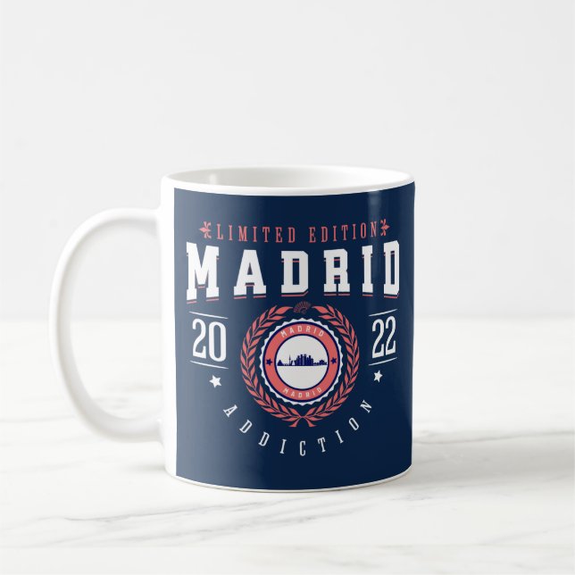Caneca De Café Madrid Espanha Estilo Desportivo Azul Marinho (Esquerda)
