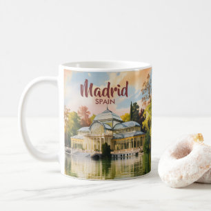 Caneca De Café Madrid Espanha Palacio de Cristal Aquarela Viagem