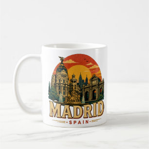 Caneca De Café Madrid Espanha Viagem Arte Marco Antigo