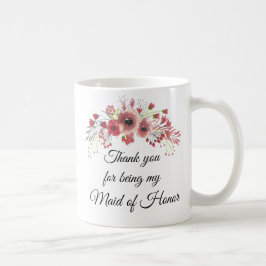 Caneca De Café Madrinha de casamento de Buquê de Flor Rosa-Cor-de