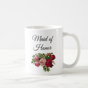 Caneca De Café Madrinha de casamento Rosa Floral Buquê Mug