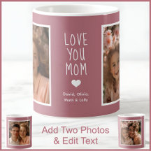Mãe 2 Fotos & Texto Moderno Rosa C107 Mãe Personal