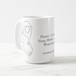 Caneca De Café Mãe a Ser Personalizada | Gravidez Silhouette -