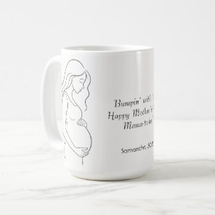 Caneca De Café Mãe a Ser Personalizada   Gravidez Silhouette -