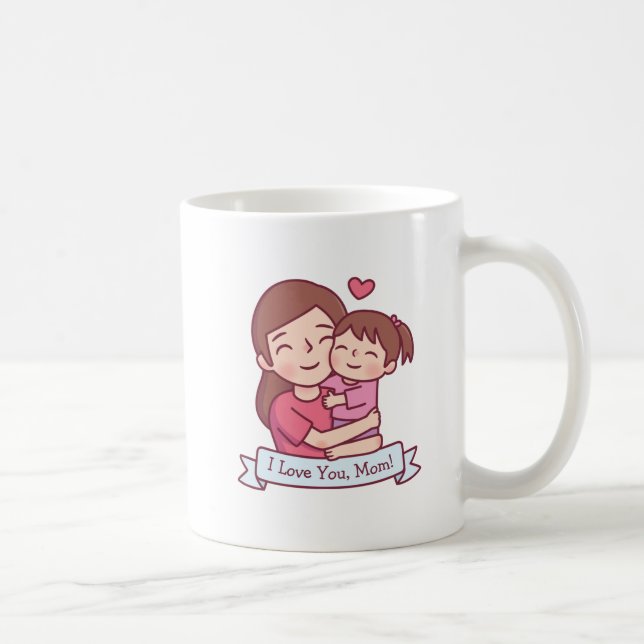 Caneca De Café Mãe Abraçando Filho, Eu Te Amo Mamãe (Direita)