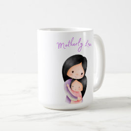 Caneca De Café Mãe amante e filha abraçando-se