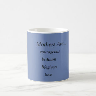 Caneca De Café Mãe azul/cinza/branco