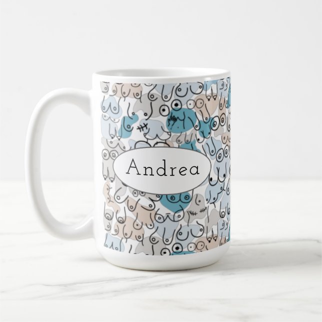 Caneca De Café Mãe azul de humor divertido (Esquerda)