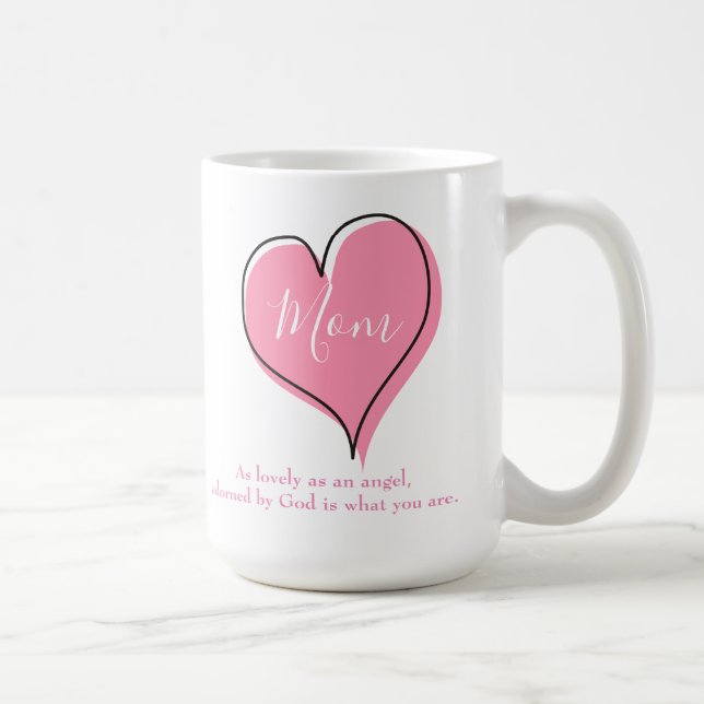 Caneca De Café Mãe Bonito Coração Rosa (Direita)