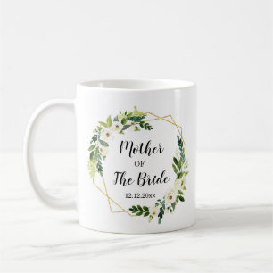 Caneca De Café Mãe Branca Floral da Mug Noiva de Casamento