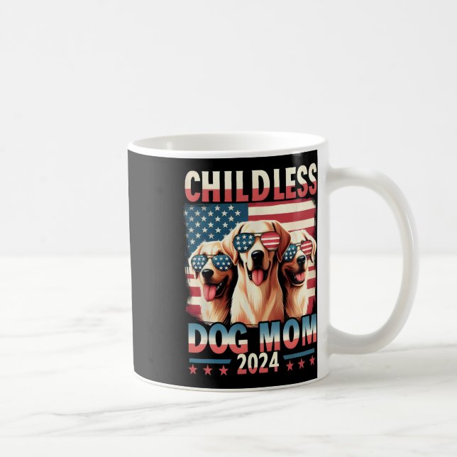 Caneca De Café Mãe, Cachorro Sem Filhos Mãe 2024 Kamala Harris Ca (Direita)