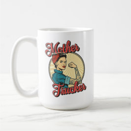 Caneca De Café Mãe Caminhoneira Rosie-Inspirada Poder & Orgulho