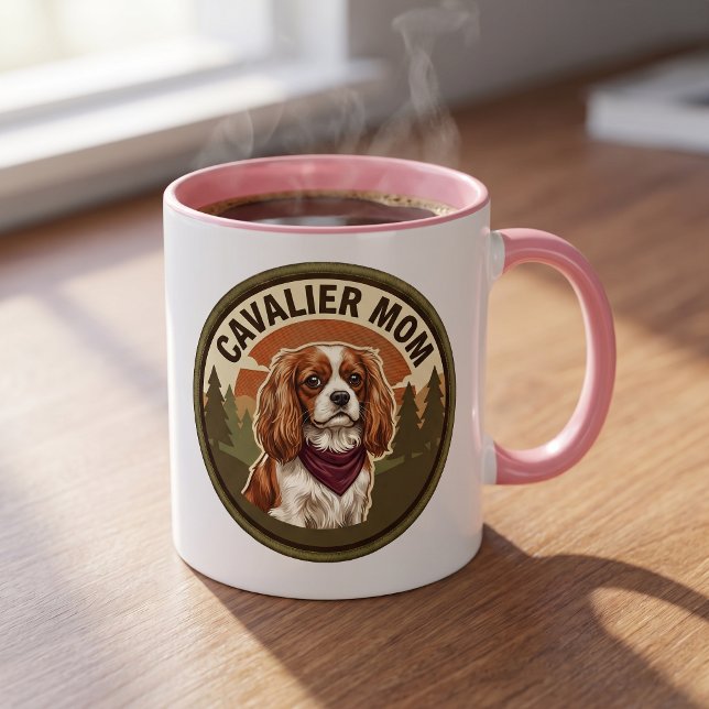Caneca de Café Mãe Cavalier | Presente de Cachorro (Criador carregado)