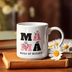 Caneca De Café Mãe chefe de chefes legal e divertidos Dia das Mãe
