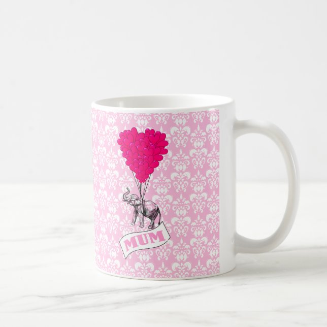 Caneca De Café Mãe com elefante rosa (Direita)