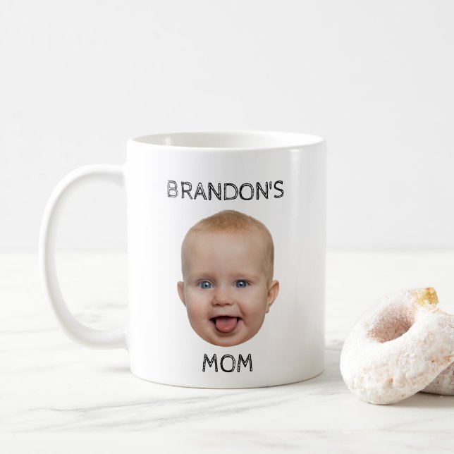 CANECA DE CAFÉ MÃE COM FOTO DE CABEÇA DO BEBÊ (Com Donut)