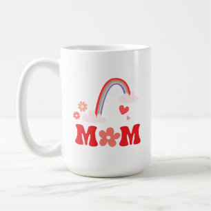 Caneca De Café Mãe Cute Chuva de Cores e Flores