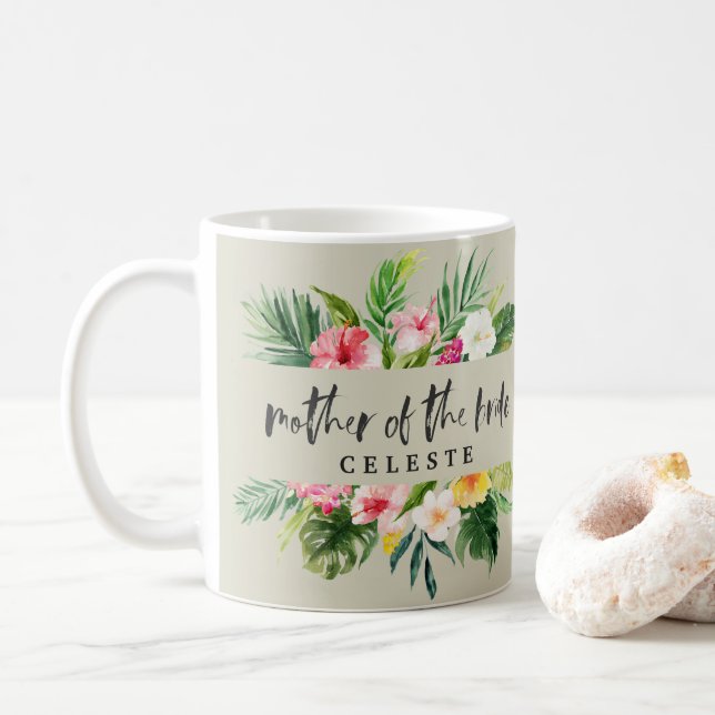 Caneca De Café Mãe da aguarela da noiva floral (Com Donut)