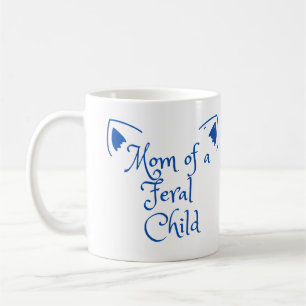 Caneca De Café Mãe da Criança Selvagem em Azul