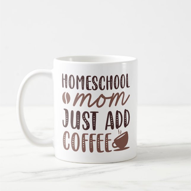 Caneca De Café Mãe da escola doméstica, adicione café (Esquerda)